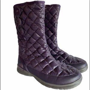 The north face quilted purple winter boots size 7